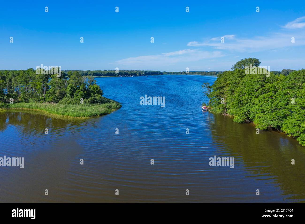 Aerial view of Muritzarm lake in summer Stock Photo
