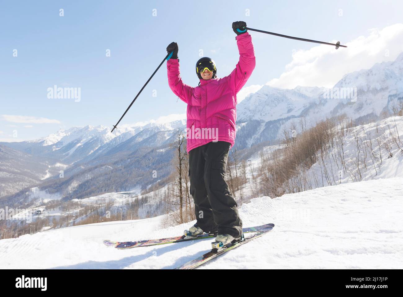 Person holding ski poles hi-res stock photography and images - Alamy