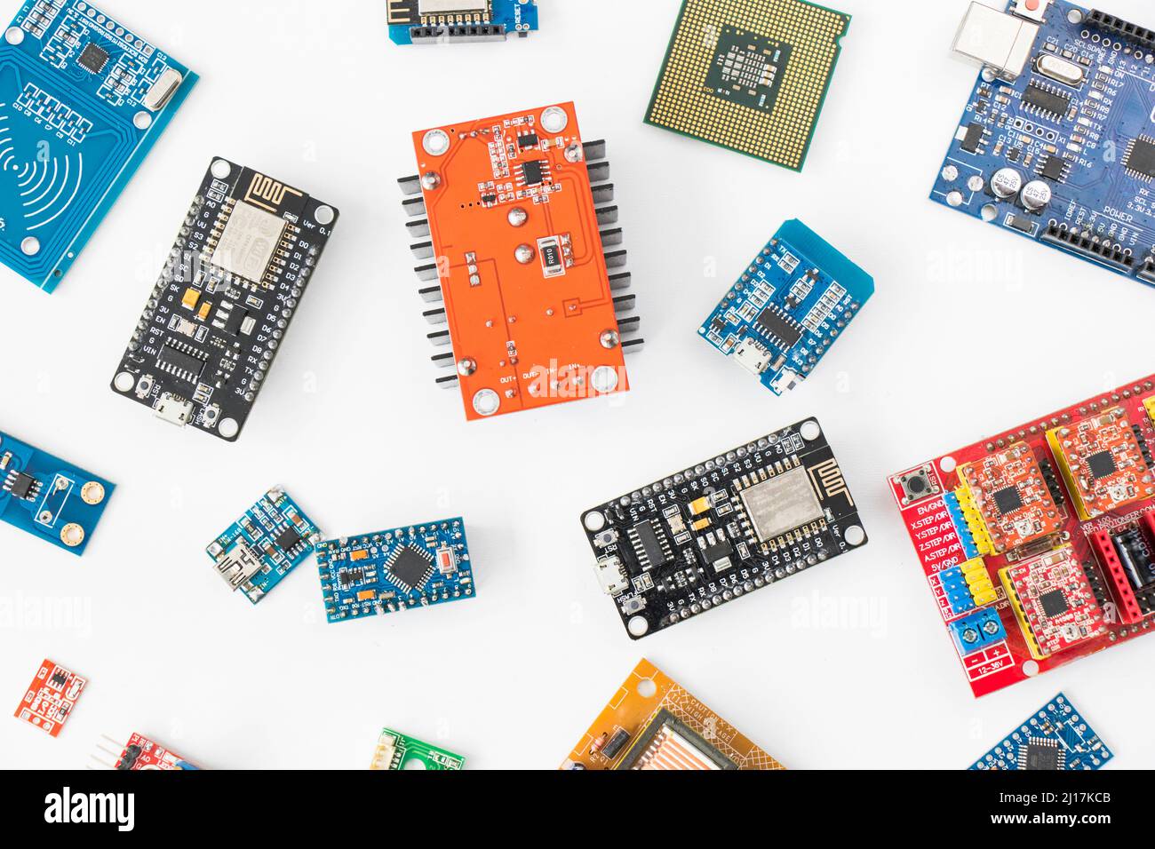 Space parts, microprocessor and microchips, background and texture of ...