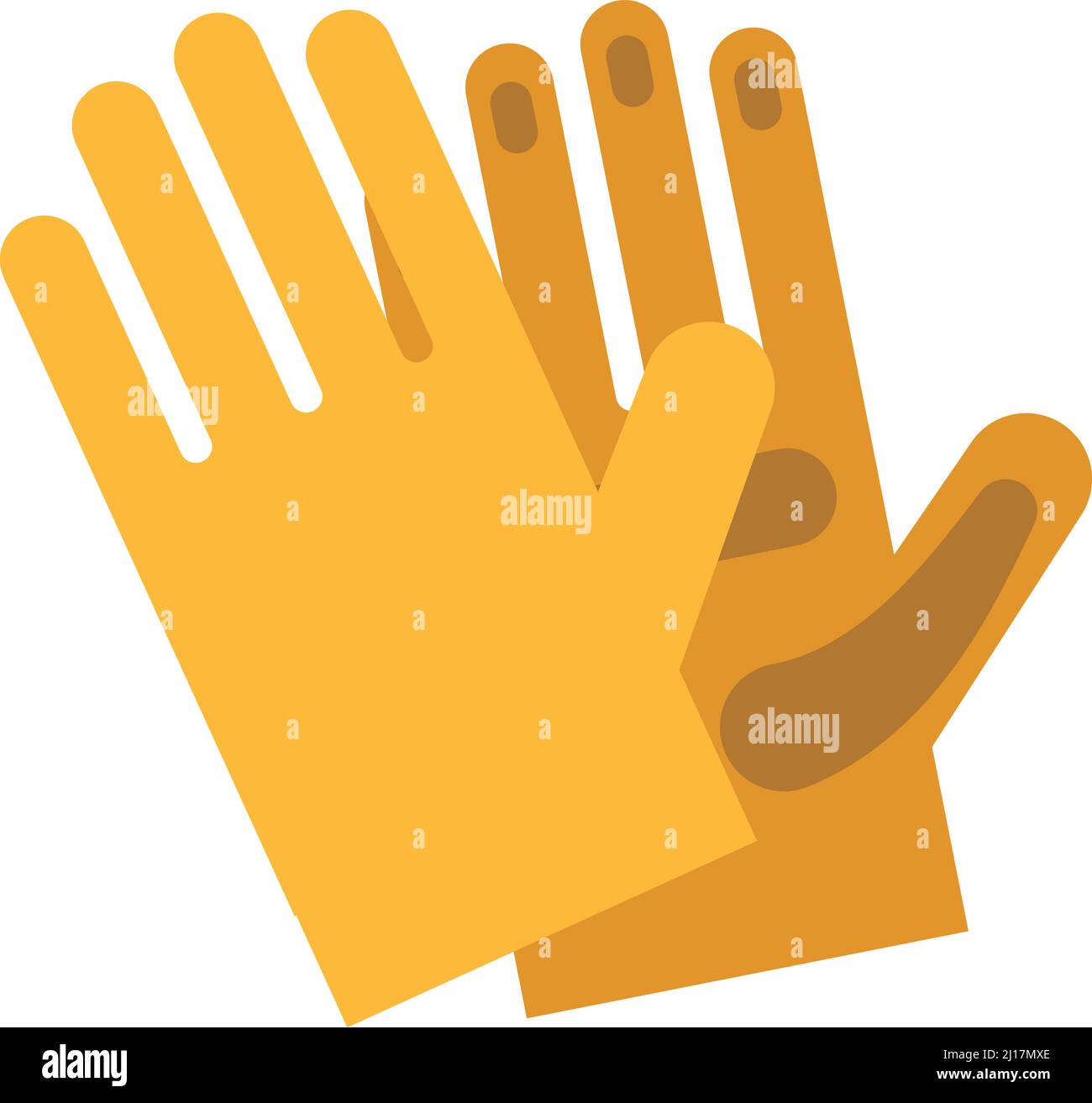 Yellow protection gloves. Personal safety for hand work Stock Vector