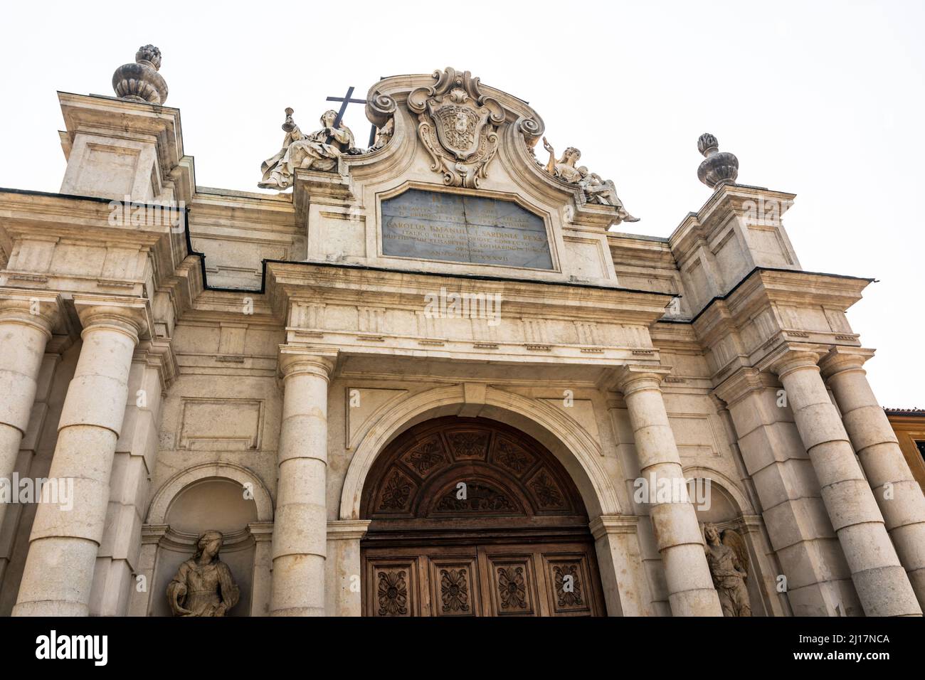 Collegno,Italy,Europe - July 21, 2019 : Detail of the entrance door of Certosa Reale in Collegno Stock Photo