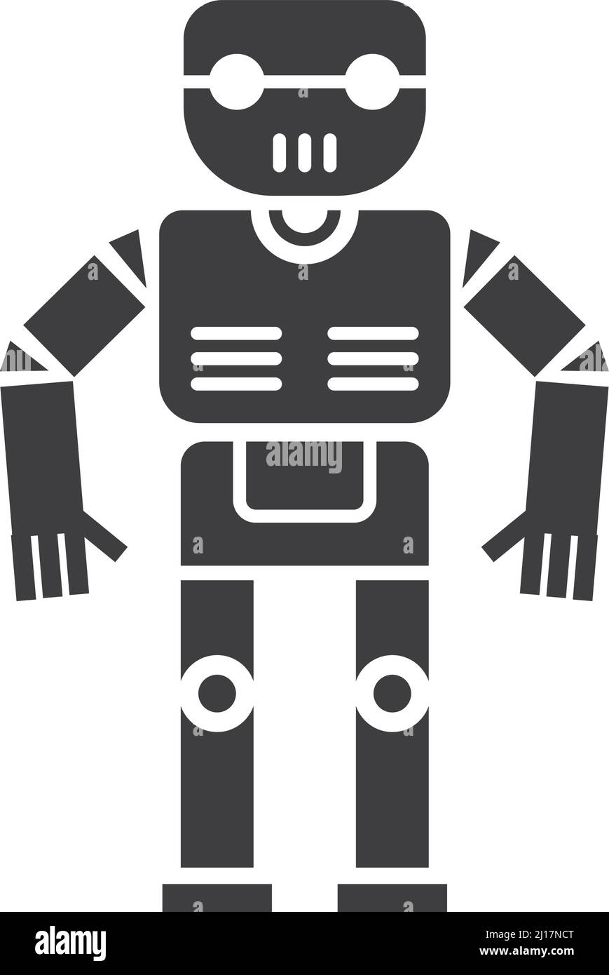 Toy robot icon. Funny android. Black cyborg Stock Vector Image & Art - Alamy