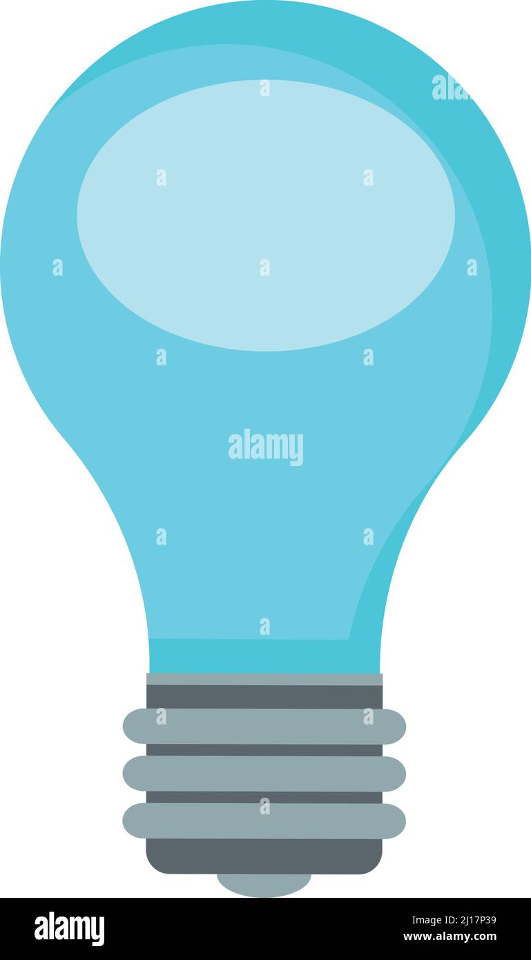 Blue lightbulb icon. Cartoon lamp. Idea symbol Stock Vector
