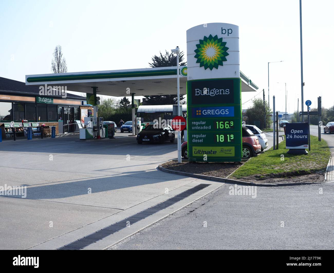 Queenborough, Kent, UK. 23rd Mar, 2022. Petrol/diesel/fuel prices. Rishi Sunak has cut fuel duty