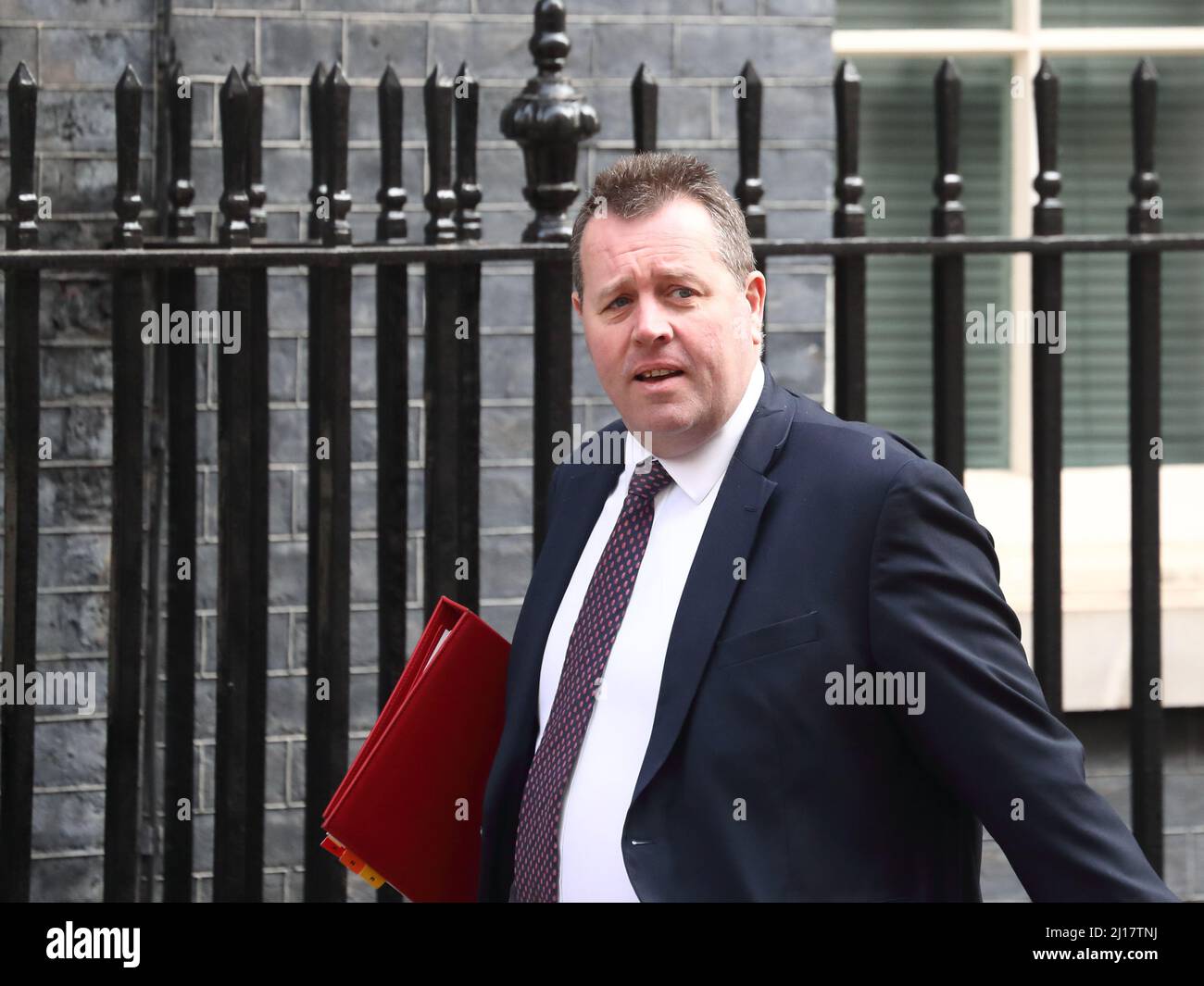 London, UK. 23rd Mar, 2022. Leader of the House of Commons Mark Spencer arrives at Downing Street No 10 for the weekly Cabinet Meeting ahead of the budget. Credit: Uwe Deffner/Alamy Live News Stock Photo