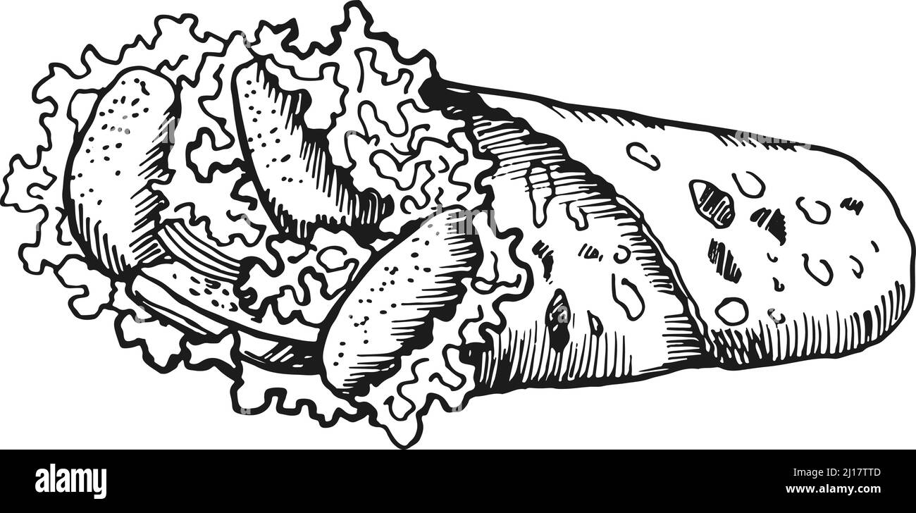 Shawarma drawing Black and White Stock Photos & Images Alamy