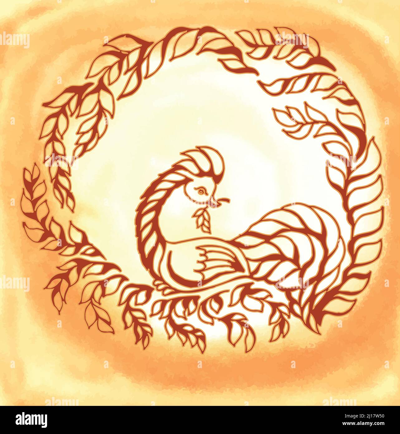 Vintage vector card with bird. Retro artwork Stock Vector Image & Art ...
