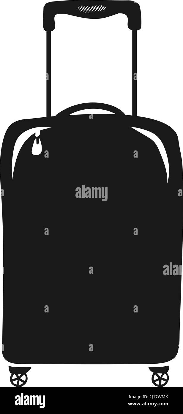 Suitcase logo. Black travel bag. Vacation symbol Stock Vector