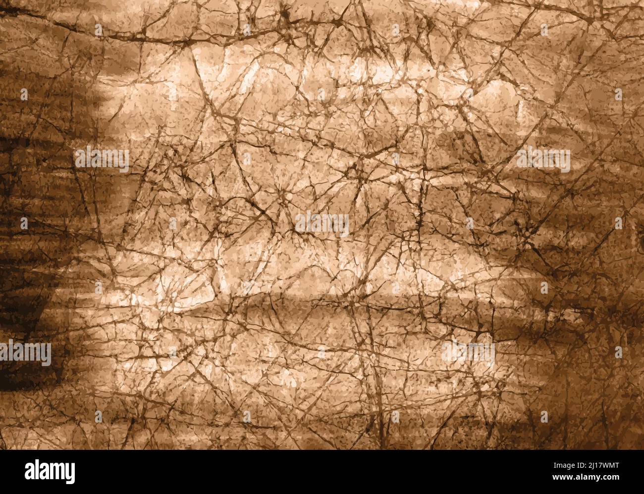 Old creased paper background. Textured vintage wallpaper Stock Vector