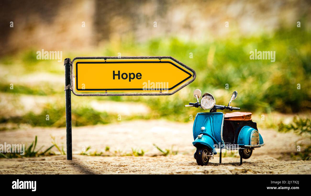 Street Sign the Direction Way to Hope Stock Photo - Alamy