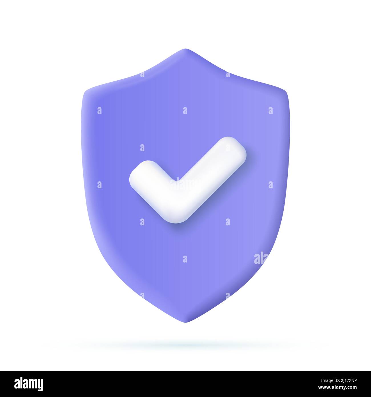 3d Shield protected icon with check Stock Vector