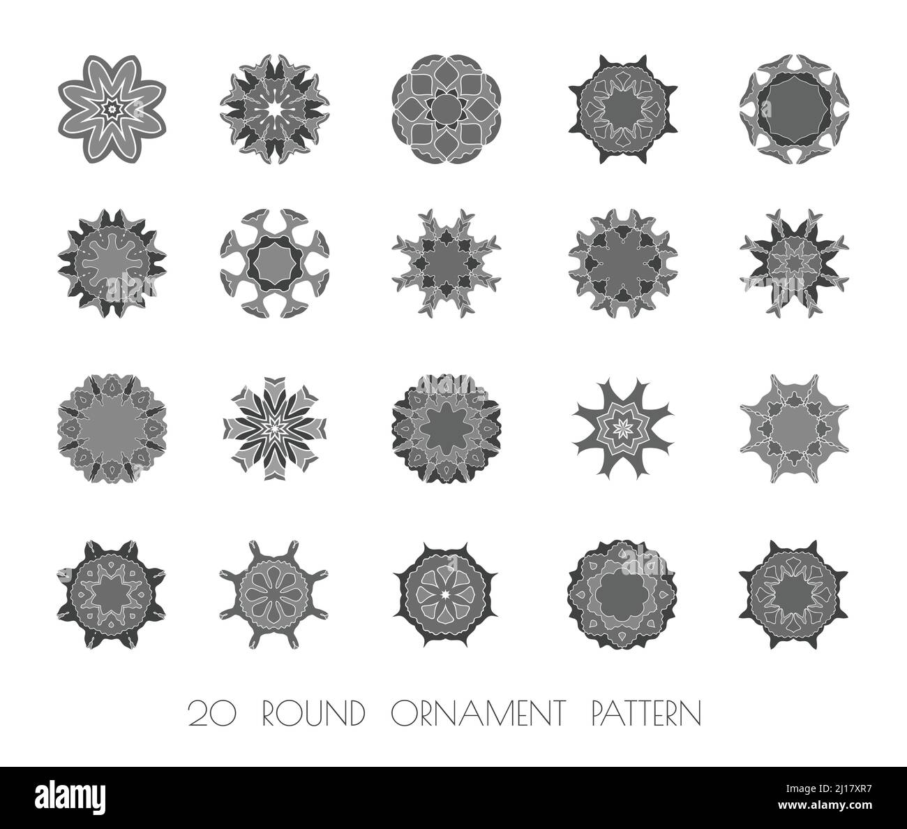 Vintage decorative elements.Circular pattern of traditional motifs and ...