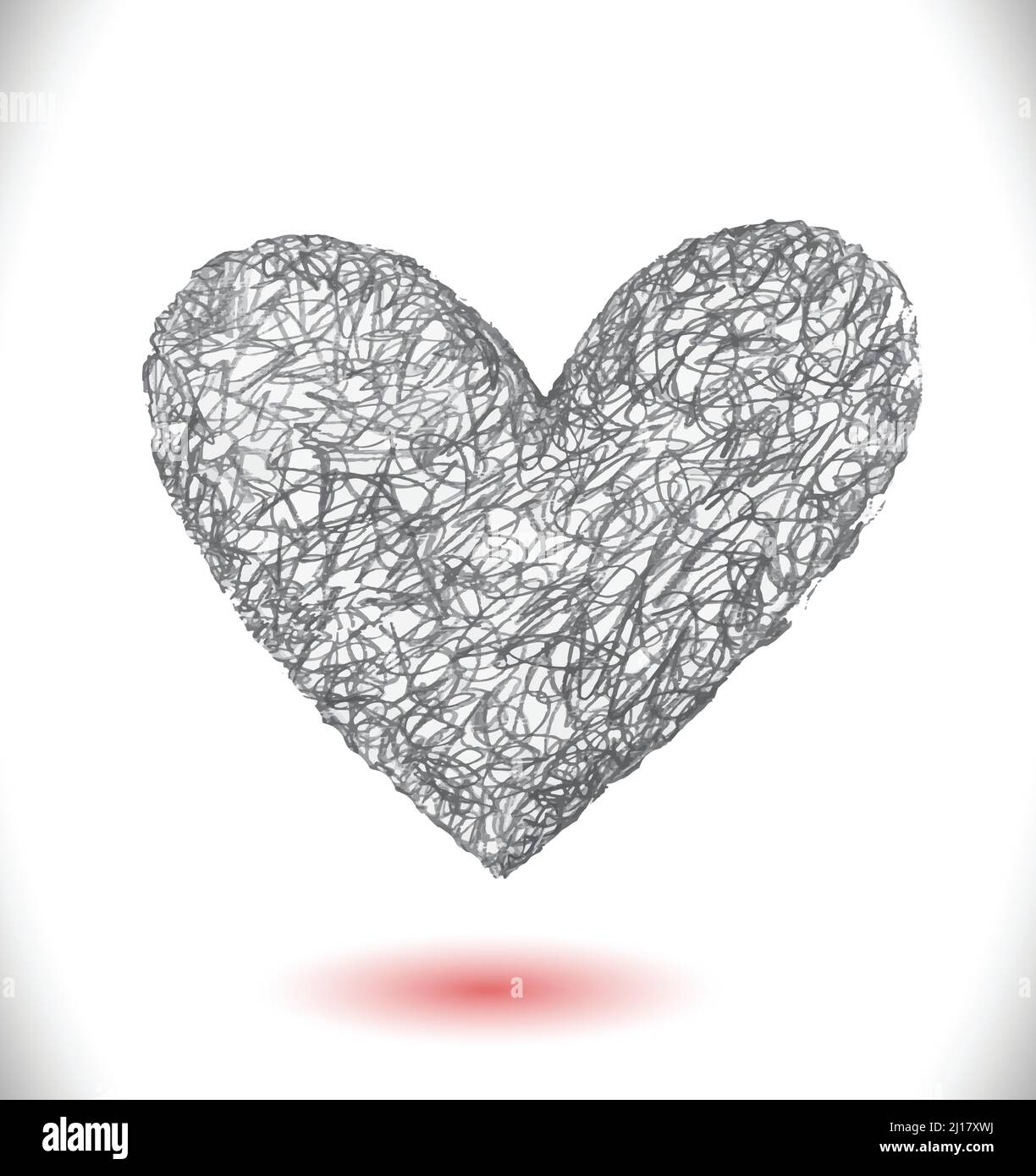 Hand drawing heart, isolated on white. Vector art heart Stock Vector ...