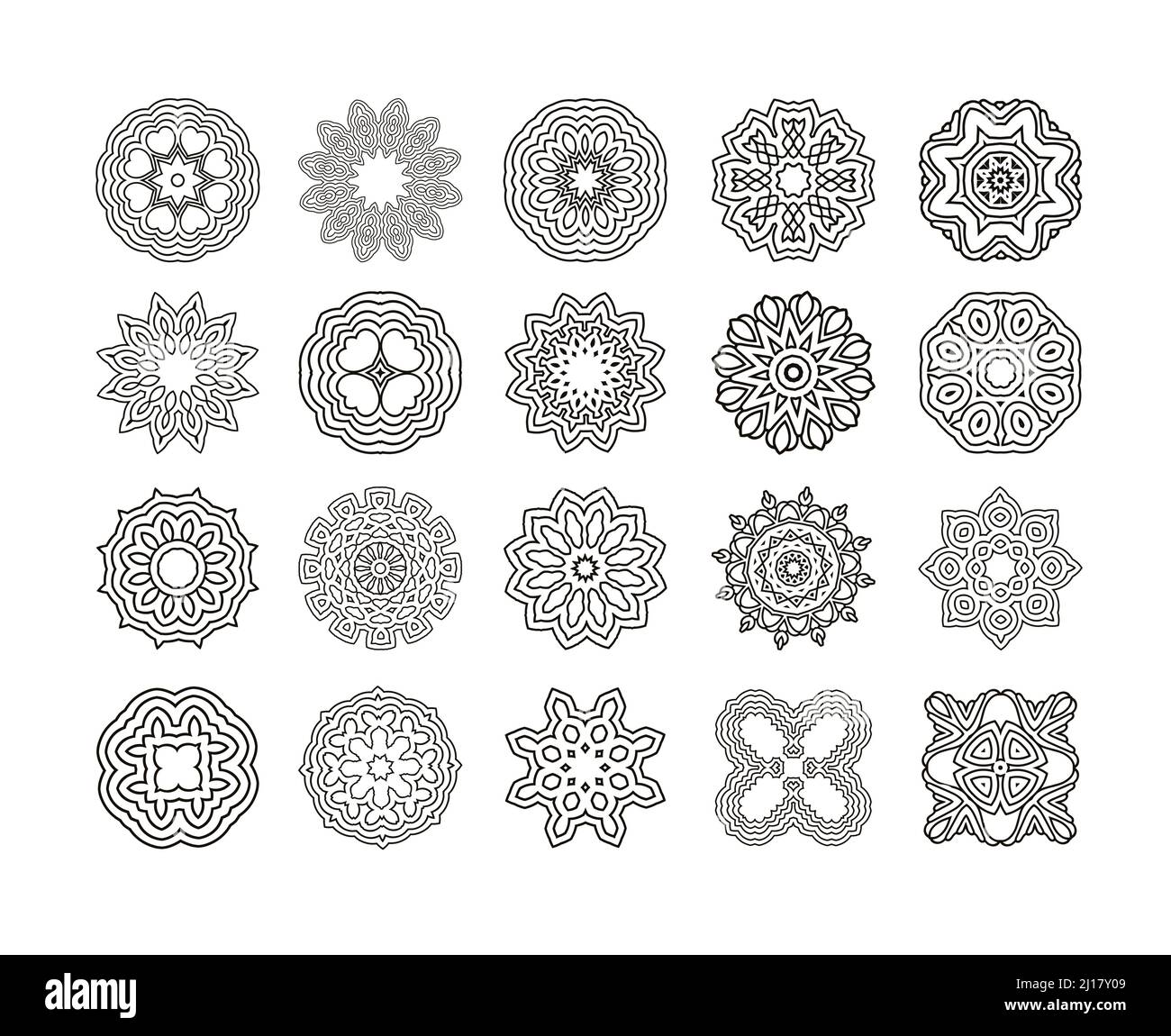 Vintage decorative elements.Circular pattern of traditional motifs and ...