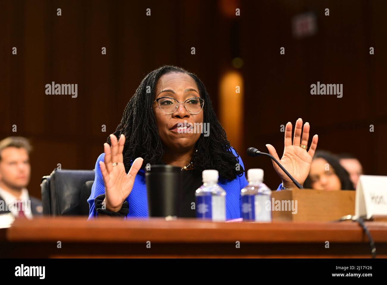 Judge Ketanji Brown Jackson testifies before the United States Senate Judiciary Committee on her nomination as Associate Justice of the US Supreme Court to replace Justice Stephen G. Breyer on Capitol Hill in Washington, DC on Wednesday, March 23, 2021.Credit: Ron Sachs / CNP /MediaPunch Stock Photo