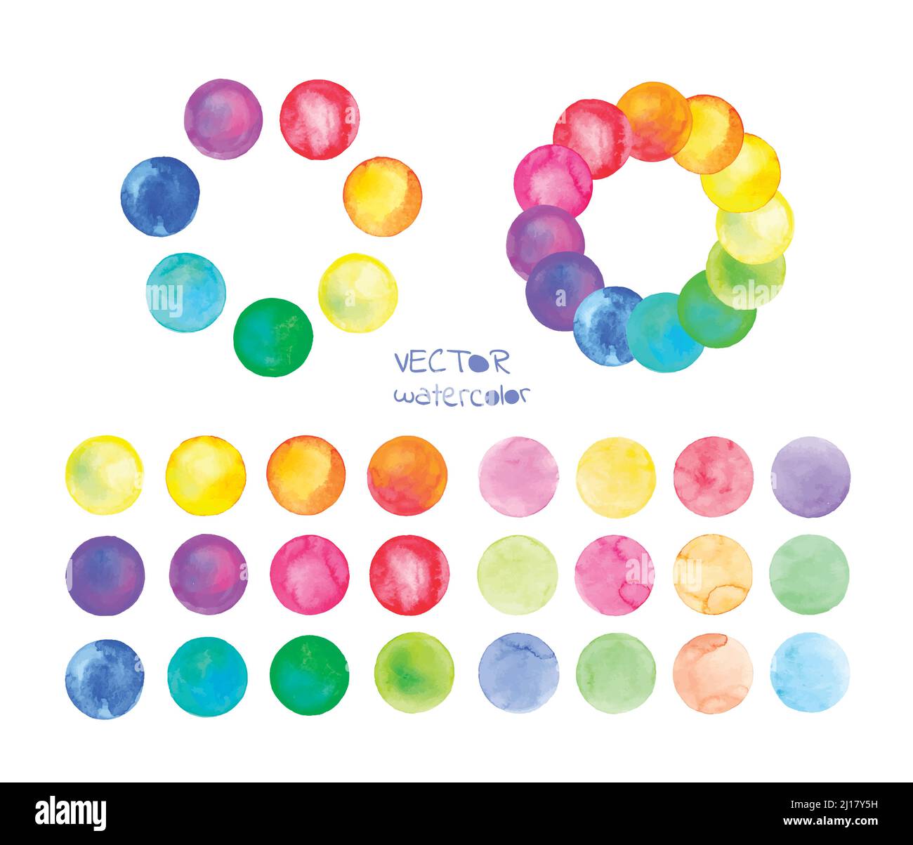 Watercolor design elements isolated on white background Stock Vector