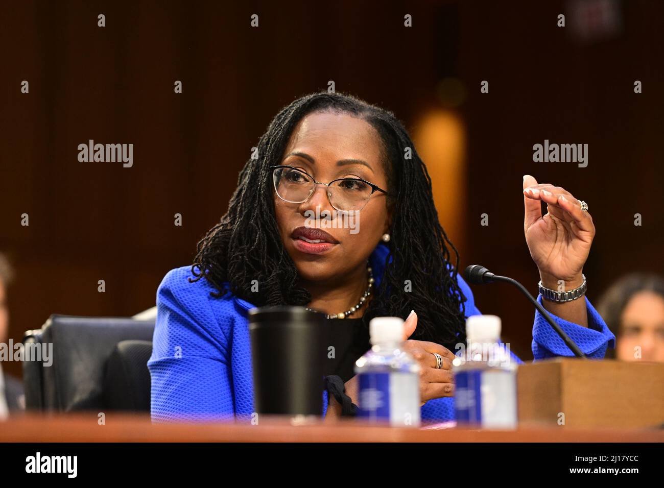 Judge Ketanji Brown Jackson testifies before the United States Senate Judiciary Committee on her nomination as Associate Justice of the US Supreme Court to replace Justice Stephen G. Breyer on Capitol Hill in Washington, DC on Wednesday, March 23, 2021.Credit: Ron Sachs/CNP /MediaPunch Stock Photo
