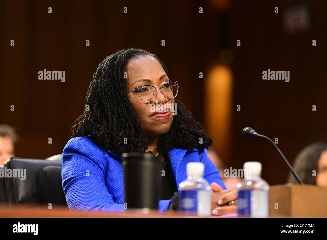 Judge Ketanji Brown Jackson testifies before the United States Senate Judiciary Committee on her nomination as Associate Justice of the US Supreme Court to replace Justice Stephen G. Breyer on Capitol Hill in Washington, DC on Wednesday, March 23, 2021.Credit: Ron Sachs/CNP /MediaPunch Stock Photo