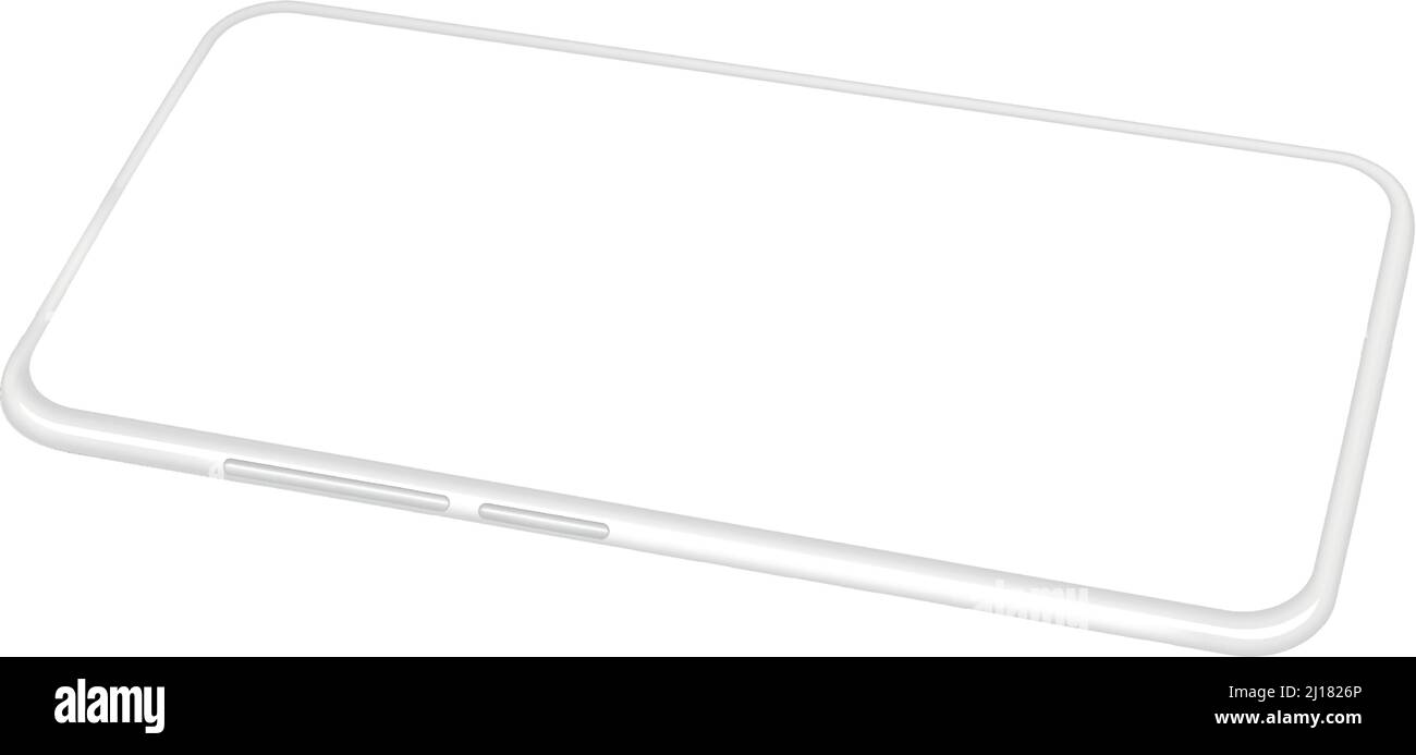 Lying phone mockup. Realistic smartphone with empty screen Stock Vector ...
