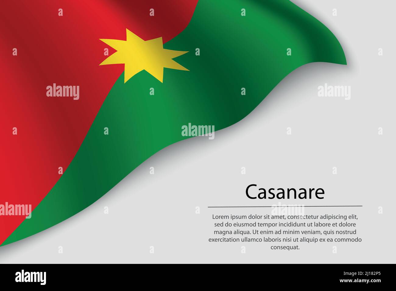 Wave flag of Casanare is a region of Colombia. Banner or ribbon vector template Stock Vector