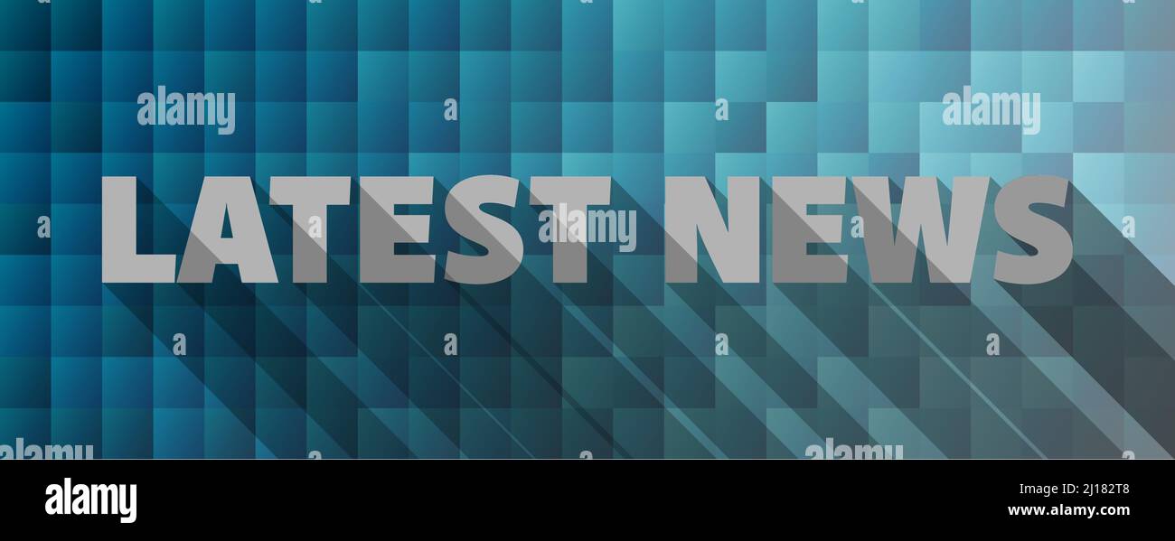 modern blue mosaic LATEST NEWS banner, vector illustration Stock Vector