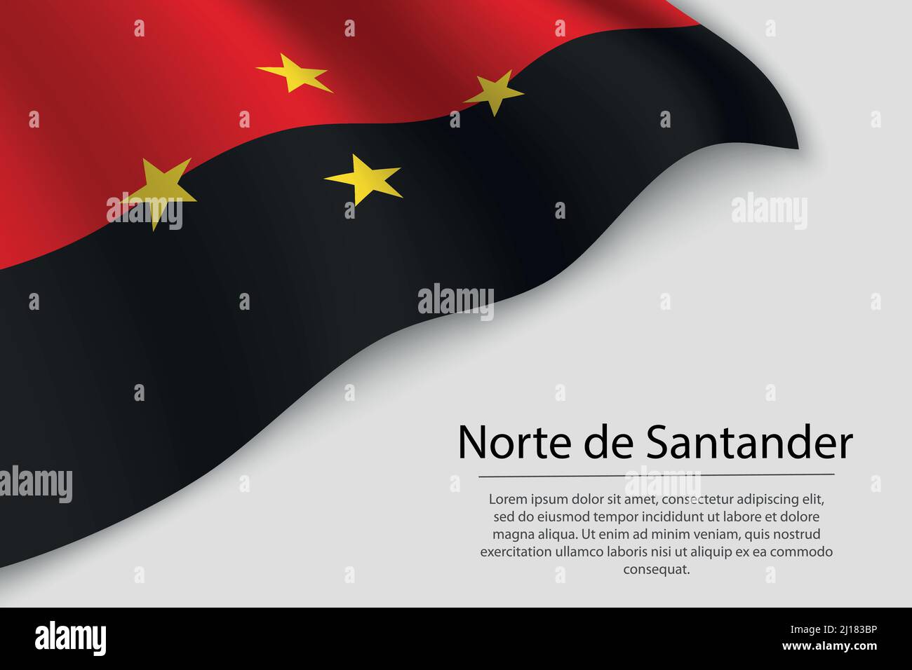 Wave flag of Norte de Santander is a region of Colombia. Banner or ribbon vector template Stock Vector