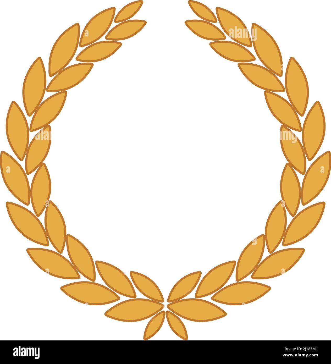 Golden laurel wreath template. Round award frame Stock Vector Image