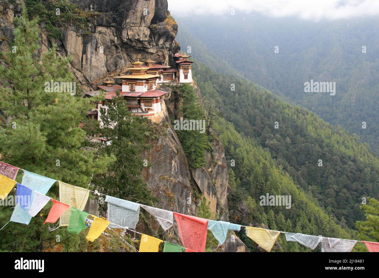 buddhist temple and monastery (taktshang) closed to paro in bhutan ...