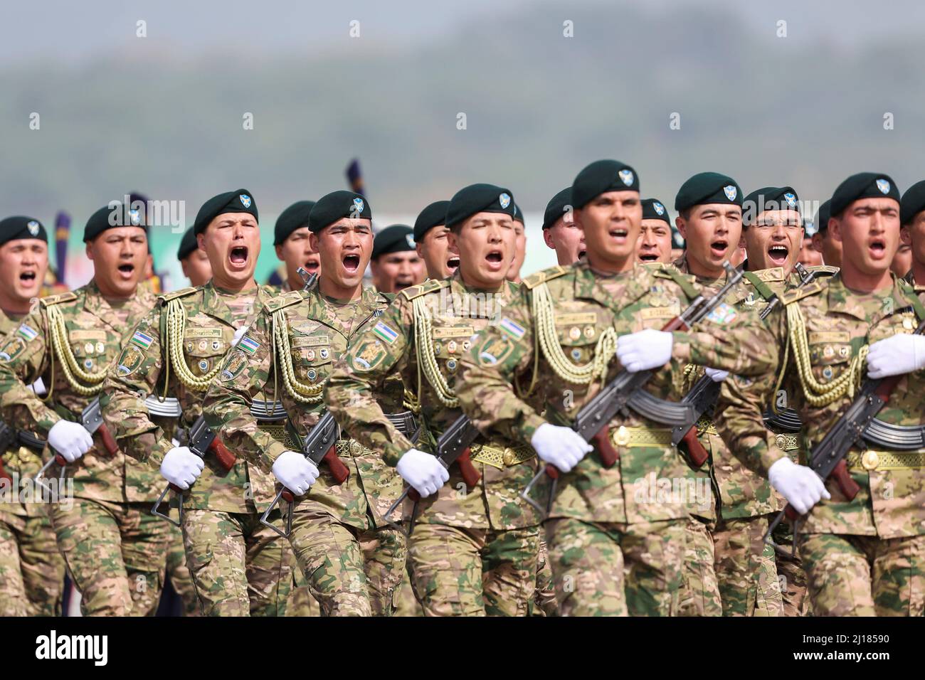 Soldiers From The Armed Forces Of The Republic Of Uzbekistan March During  The Pakistan Day Military Parade In Islamabad, Pakistan, March 23, 2022.  Reuters/Saiyna Bashir Stock Photo - Alamy