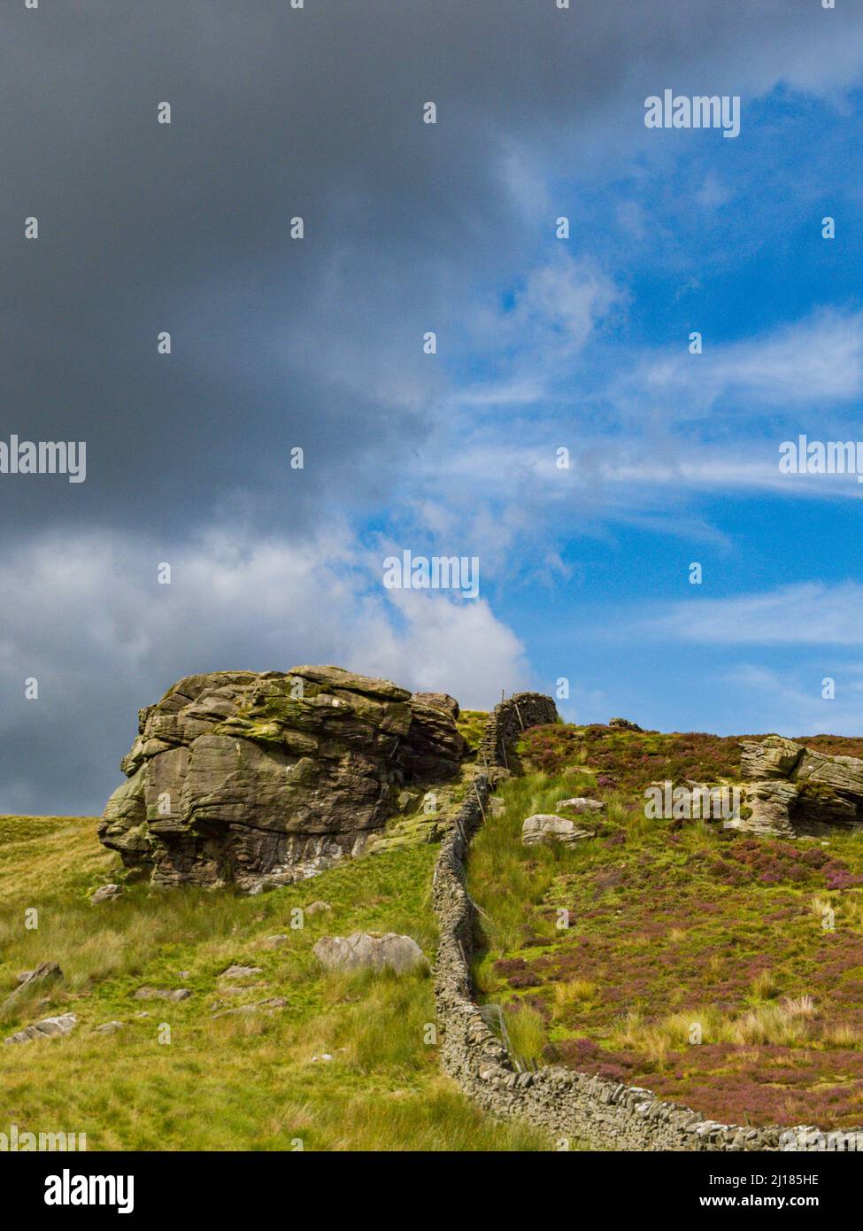 Cold Stone Crag on Catlow Fell in the Forest of Bowland Lancashire Stock Photo
