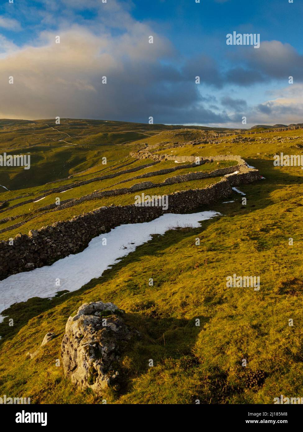 Field Systems on Sheriff Hill, Malham, Yorkshire Dales Stock Photo