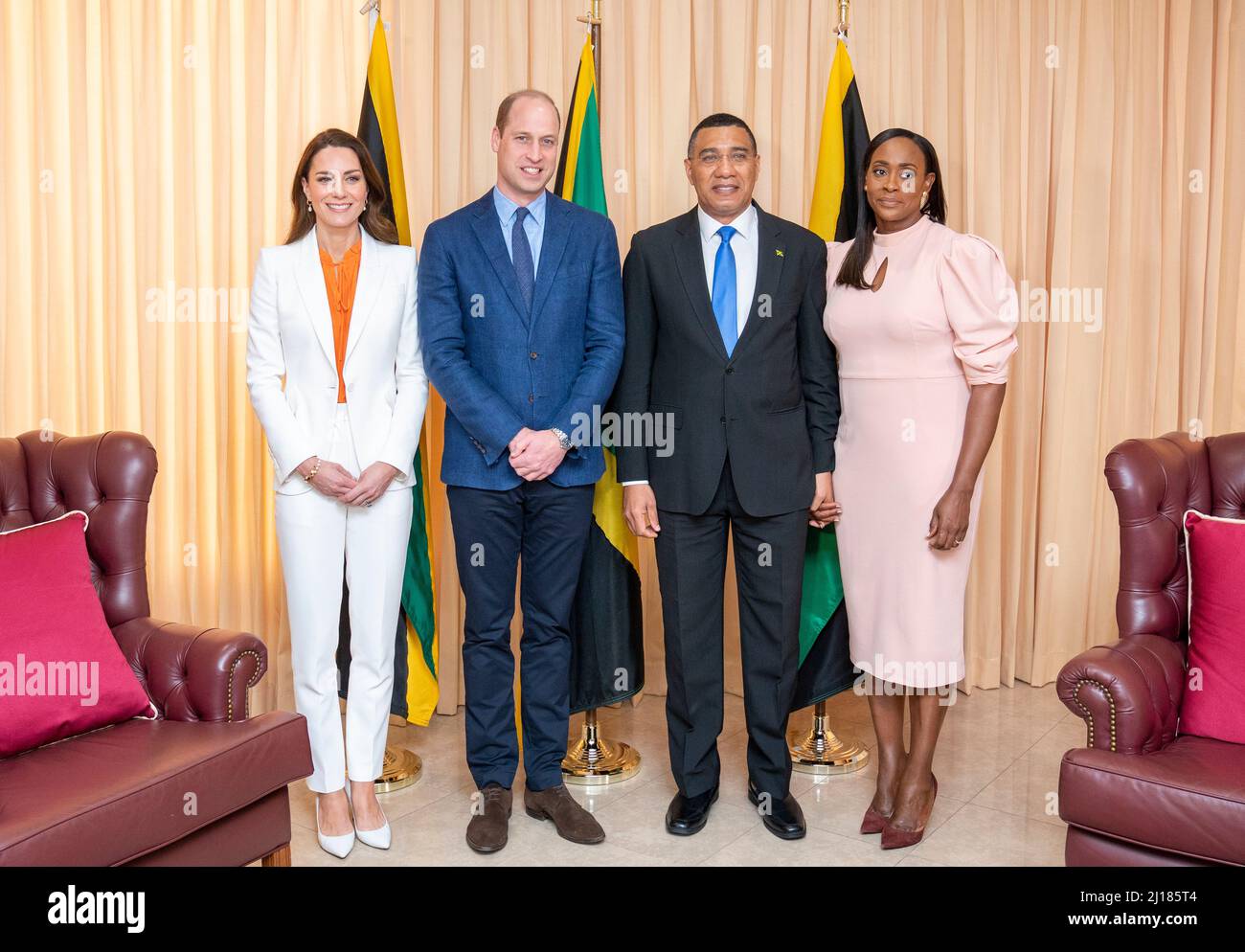 The Prime Minister of Jamaica, Andrew Holness and his wife Juliet with