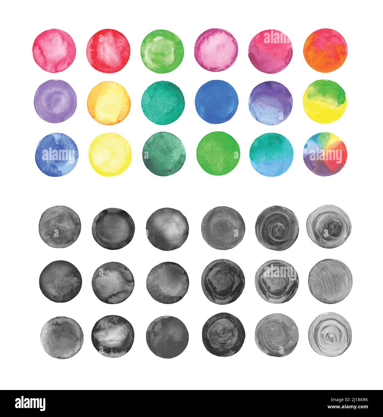 Watercolor design elements isolated on white background Stock Vector