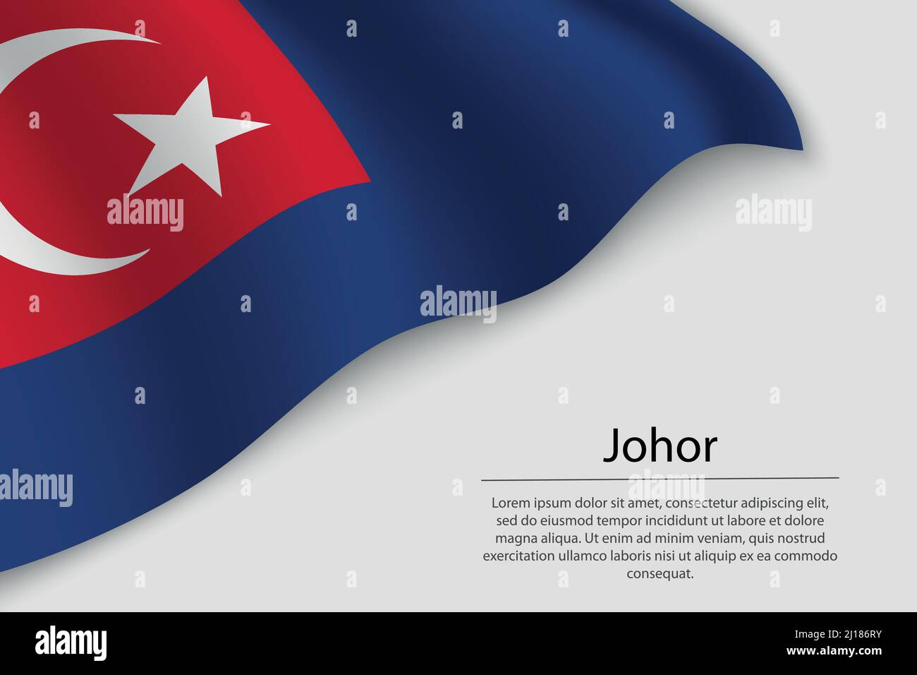 Wave flag of Johor is a region of Malaysia. Banner or ribbon vector template Stock Vector Image