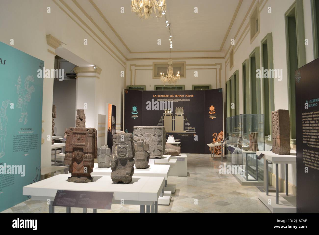 View of the Canton Palace Museum in Merida Yucatan. Temporary exhibition. Stock Photo
