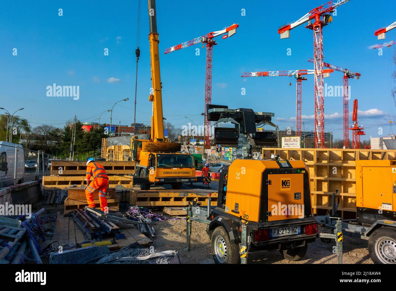 Paris, France, Construction Site, Paris Olympics 2024, Sports Arena, Porte  de la Chapelle Stock Photo - Alamy