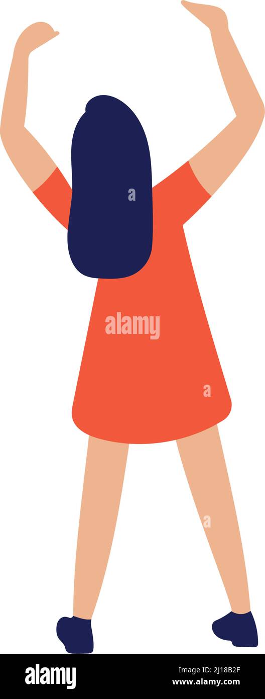 Isolated girl cartoon with both arms up Vector Stock Vector Image & Art -  Alamy