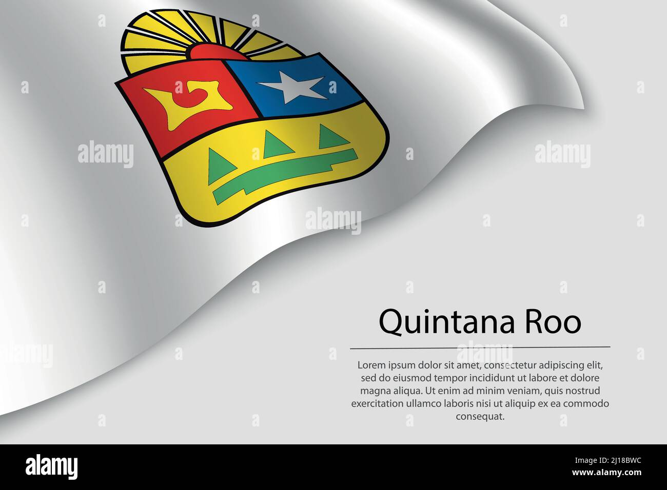 Wave flag of Querétaro is a region of Mexico. Banner or ribbon vector template Stock Vector