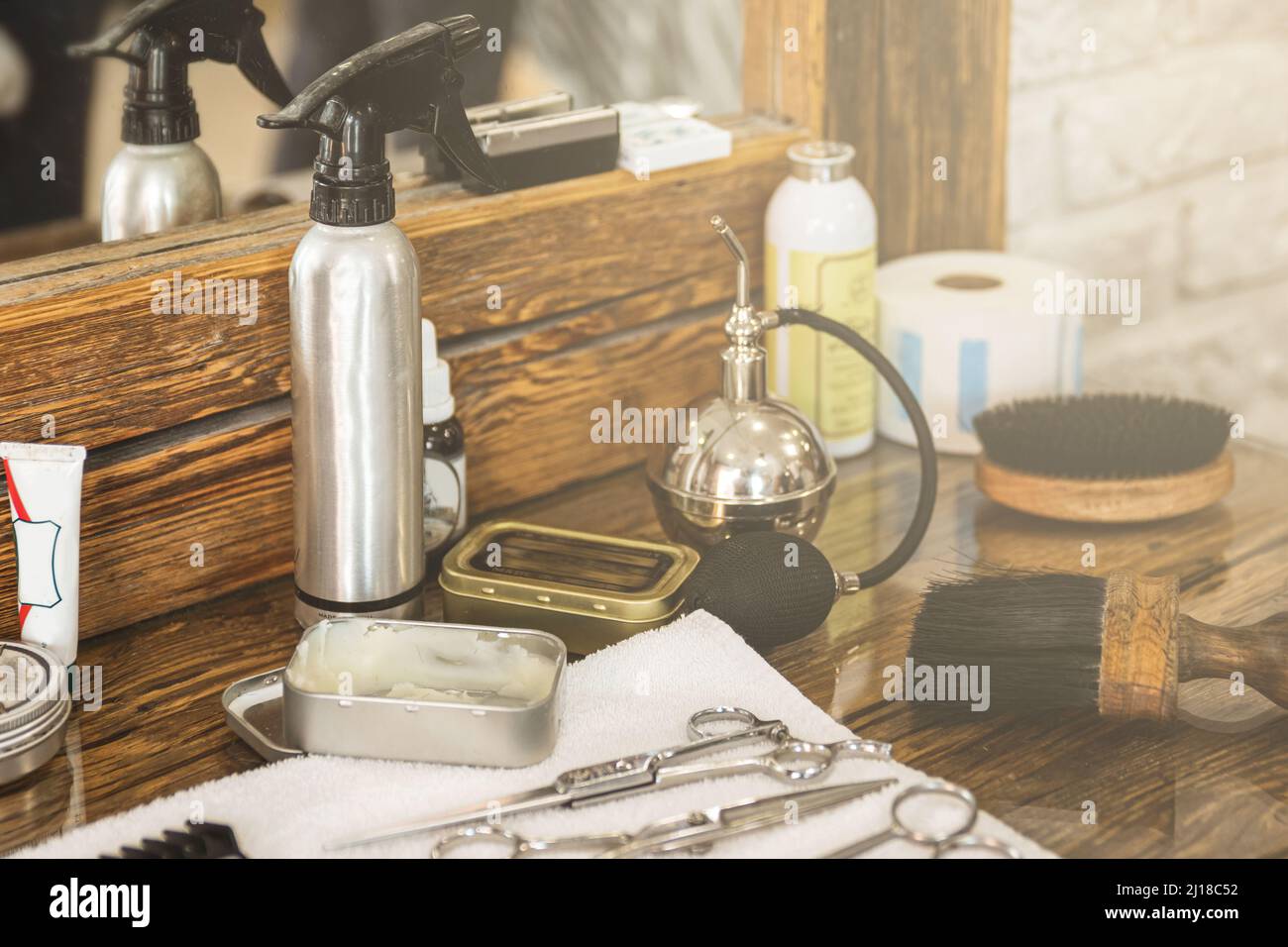 Different hair dressing equipment in the Stock Photo Alamy