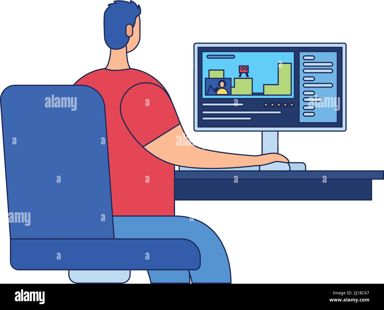 Cartoon people watching screen Stock Vector Images - Alamy