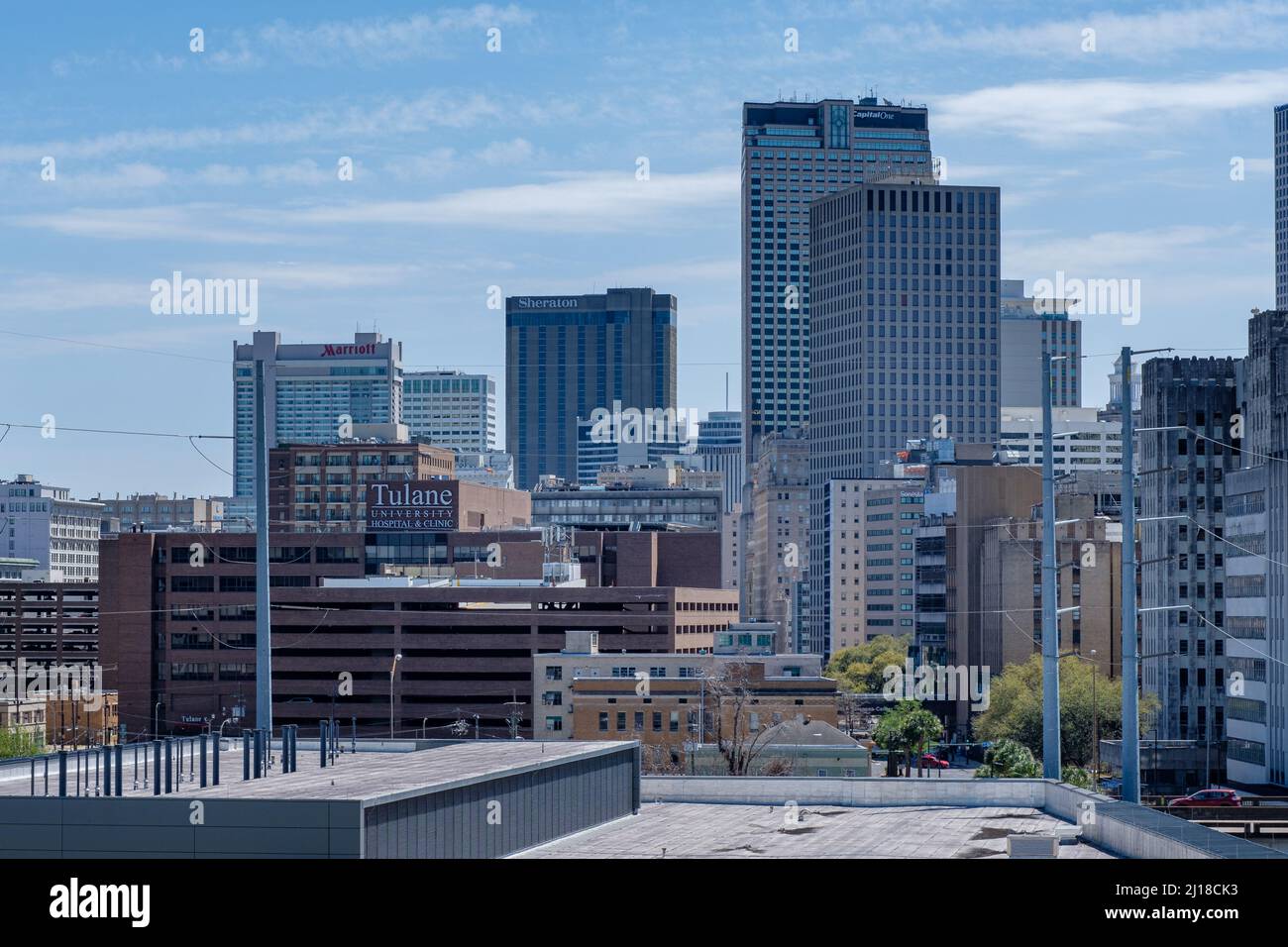 NEW ORLEANS, LA, USA - MARCH 19, 2022: Aerial view of downtown New ...