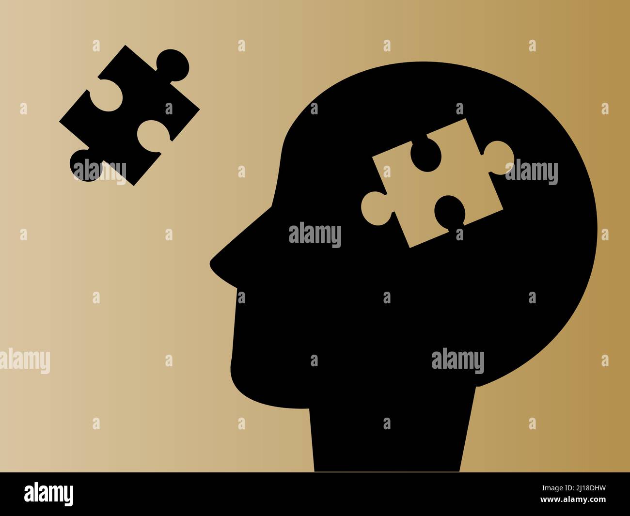 head with puzzle pieces vector illustration Stock Vector Image & Art