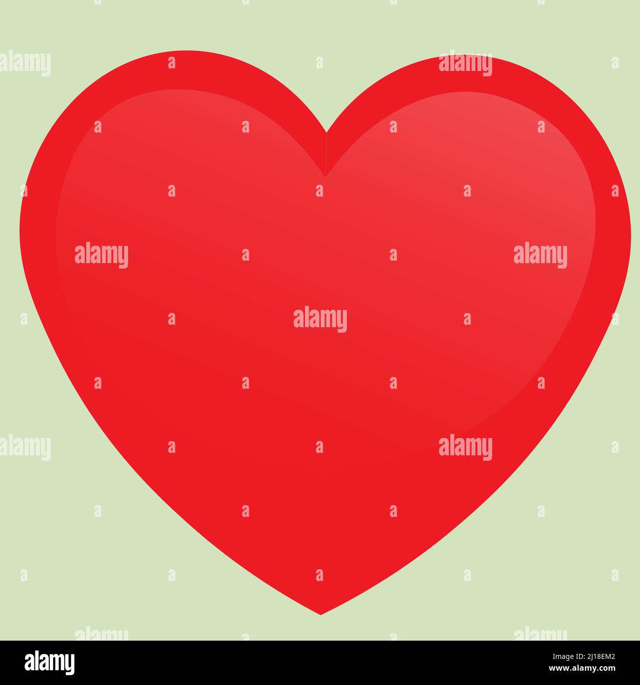 red paper heart vector illustration with light and shadow realistic Stock Vector