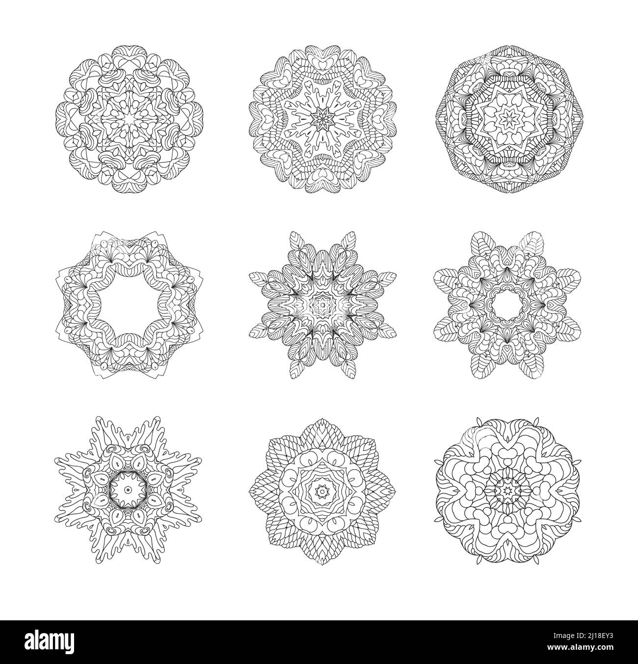 Vintage decorative elements.Circular pattern of traditional motifs and ...
