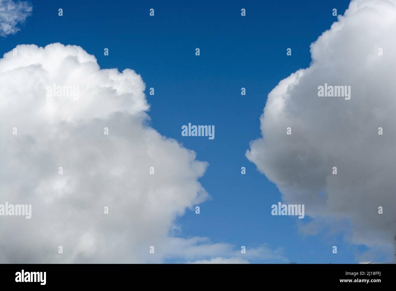 Blue sky and white clouds background Stock Photo