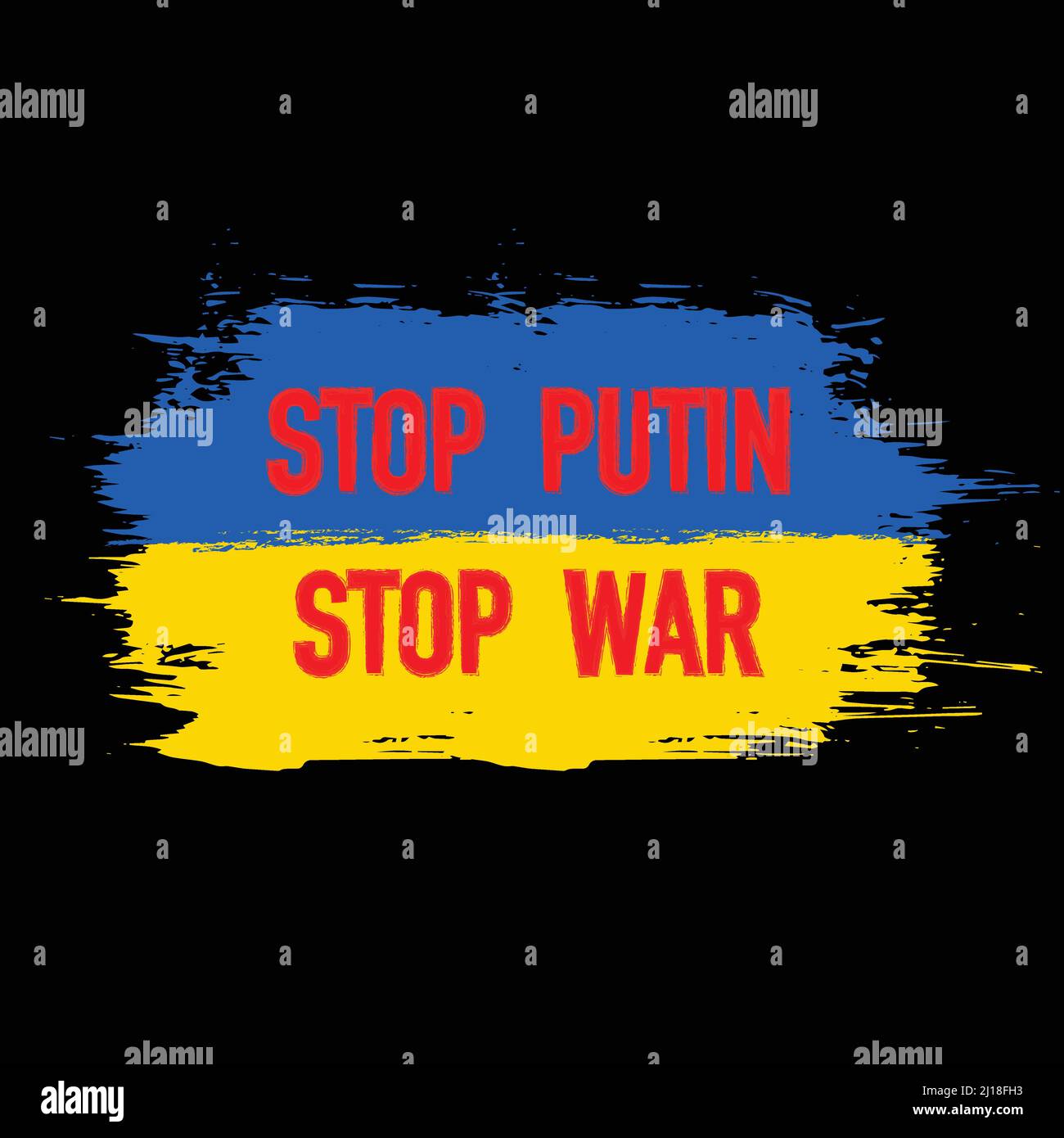 Grunge Ukrainian flag stop war Stock Vector