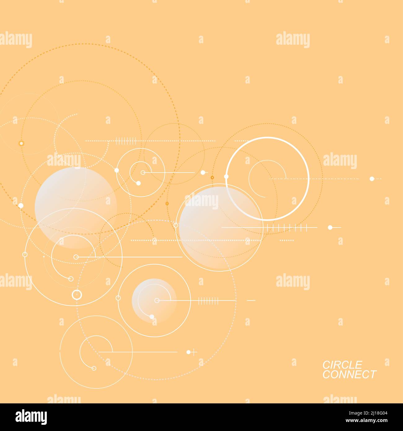 Abstract background with overlapping circles and dots. Chaotic vector ...