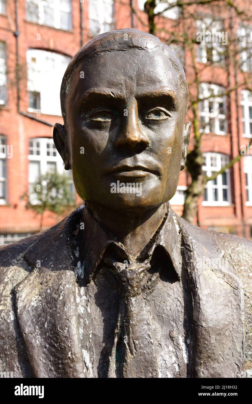 Alan Turing statue in Manchester Stock Photo