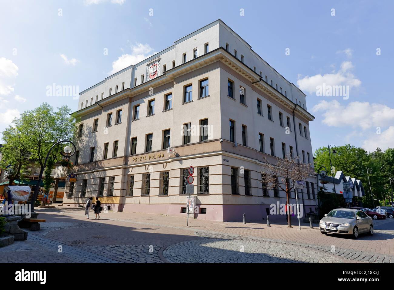 Zakopane, Poland - June 12, 2015: Building of Polish Post Office, put into use in 1905, expanded in the 30s of the twentieth century then in 1961 and Stock Photo