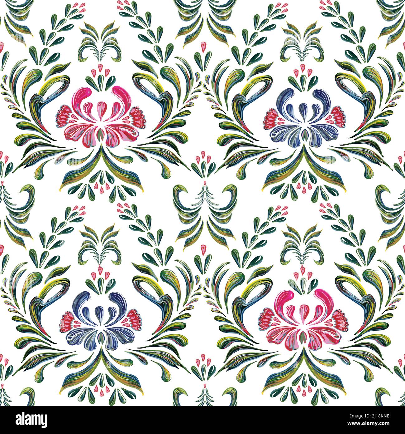 Ukraine Flower Pattern Vector floral pattern. Ethnic flower ornament. Ukrainian traditional ...